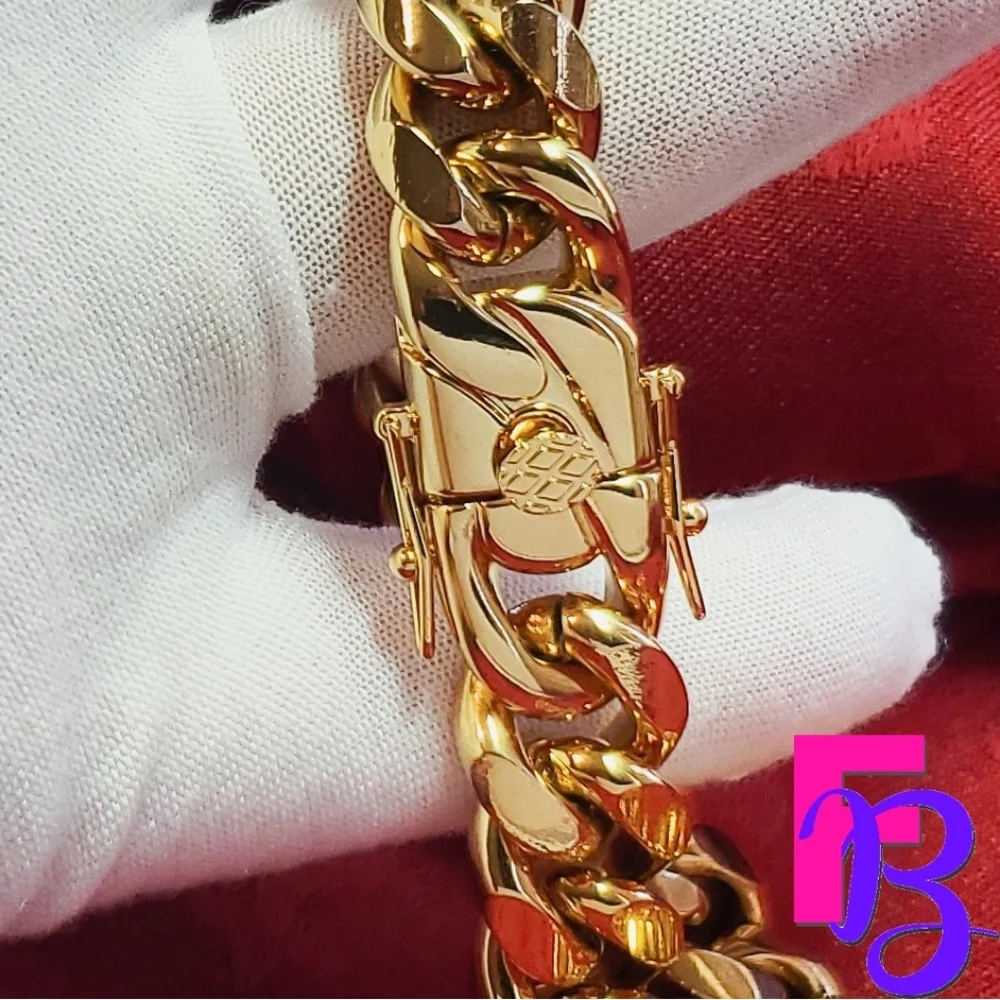 *NEW!* 14MM Heavy 18K Gold Miami Cuban Chain - Picture 3 of 12